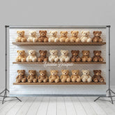 Aperturee - Aperturee Colorful Teddy Bears Display Cake Smash Backdrop